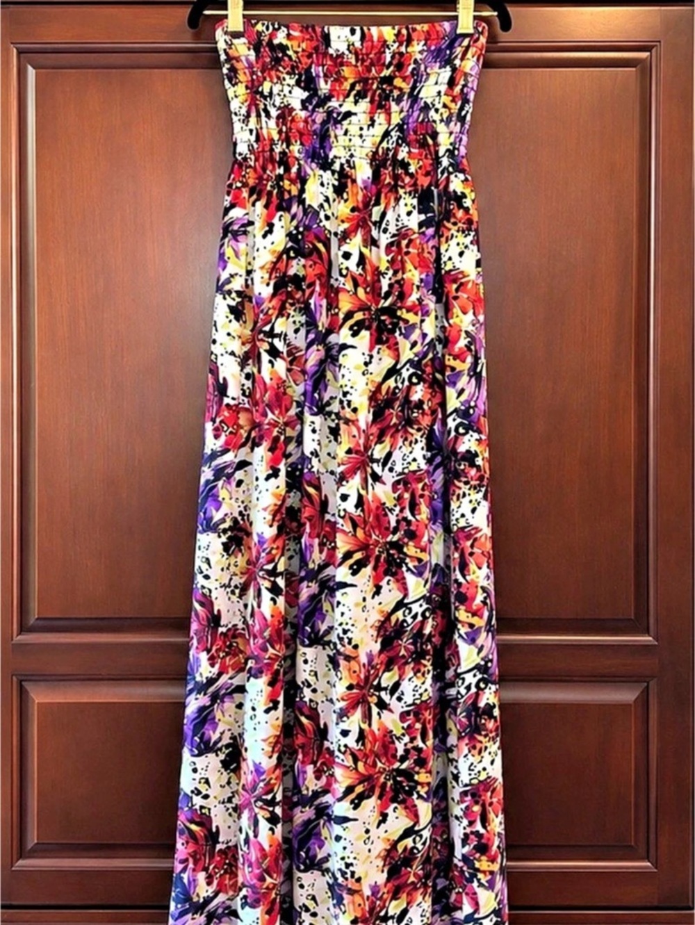Abstract Print Maxi Dress in Multicolor